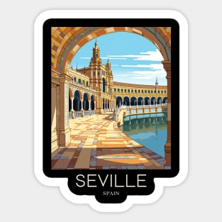 A Pop Art Travel Print of Seville - Spain Sticker